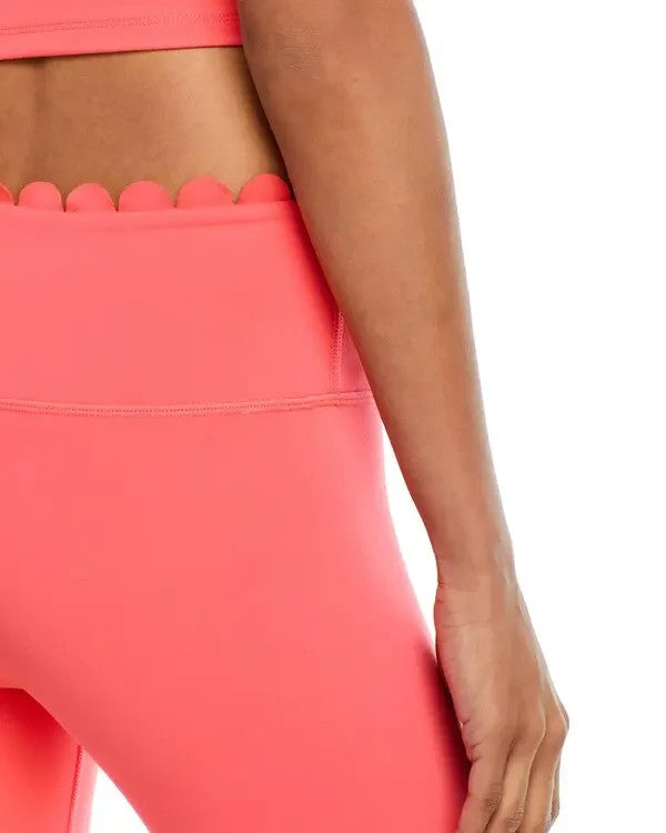Aqua High Rise 7/8 Scalloped Leggings MSRP $78
