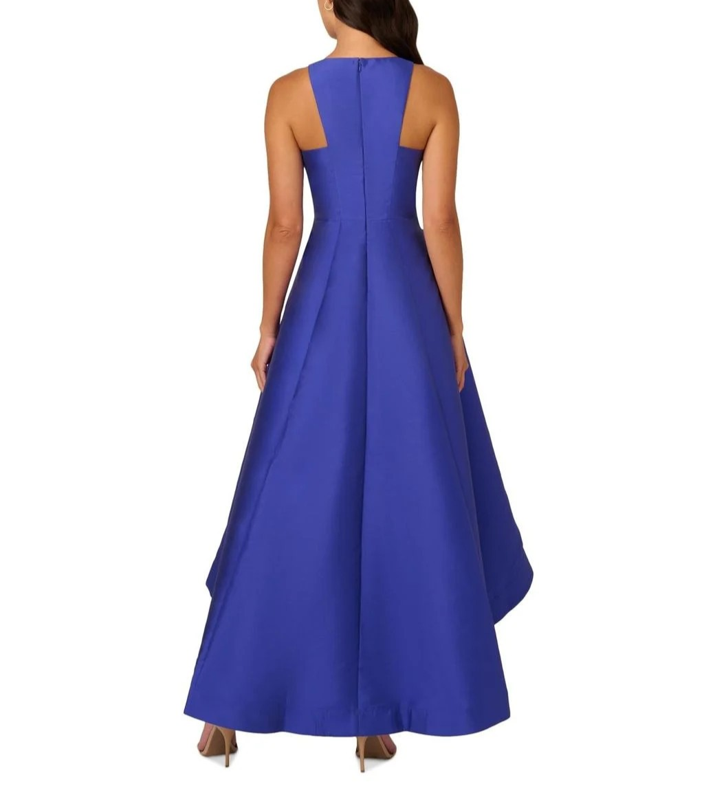 Adrianna Papell Beaded Mikado High-Low Gown MSRP $279