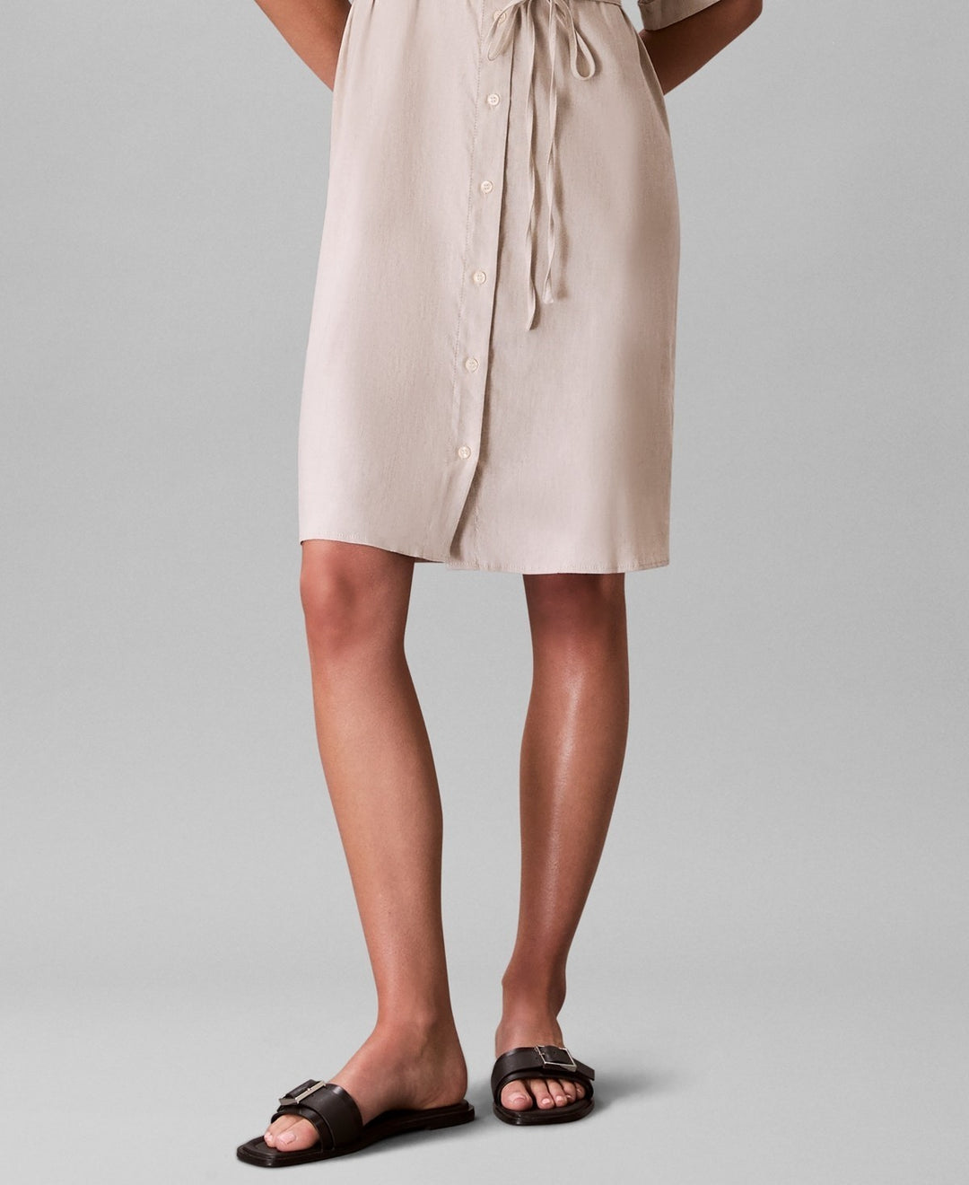 Calvin Klein Women's Tie-Waist Shirtdress MSRP $169