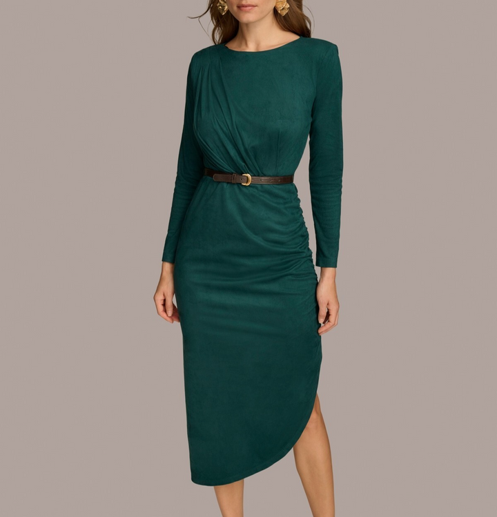Donna Karan New York Boat-Neck Side-Shirred Dress MSRP $139