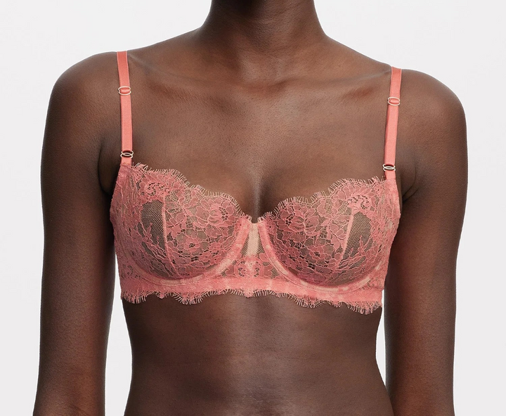 Skarlett Blue Women's Entice Unlined Underwire Lace Balconette Bra MSRP $65