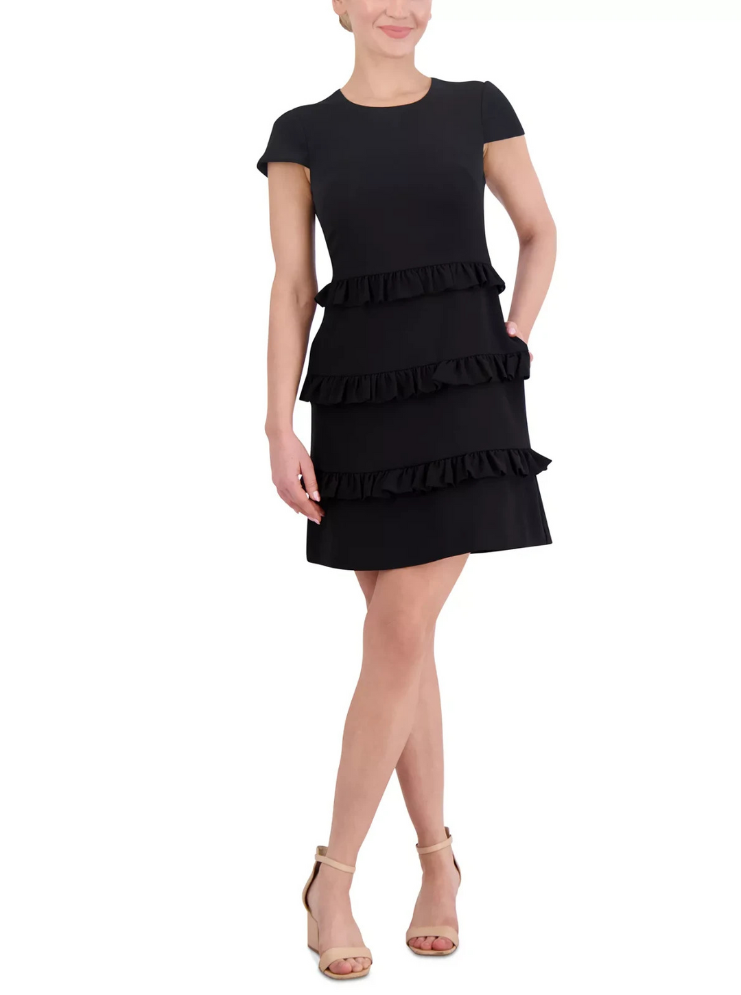 Eliza J Women's Ruffle-Tiered A-Line Dress MSRP $118