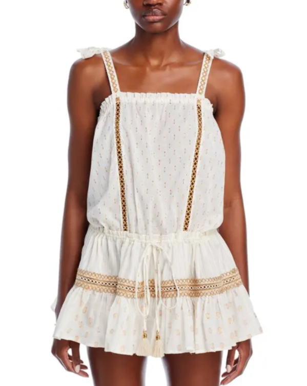Ramy Brook Averie Metallic Mini Dress Swim Cover-Up MSRP $285