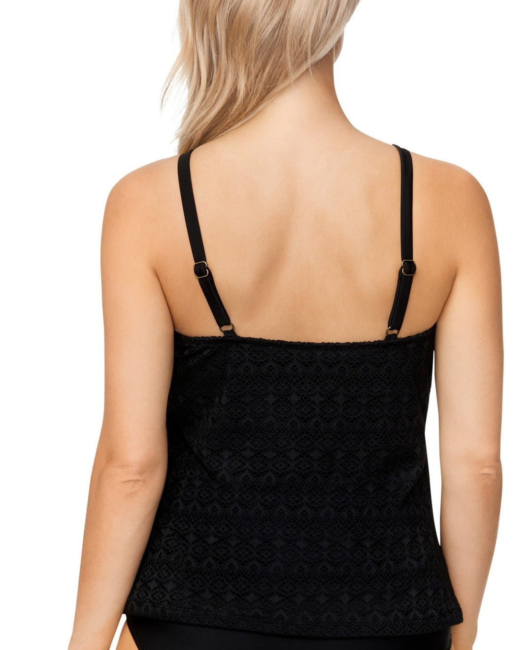 Island Escape Women's Crochet Underwire Tankini Top MSRP $39.99