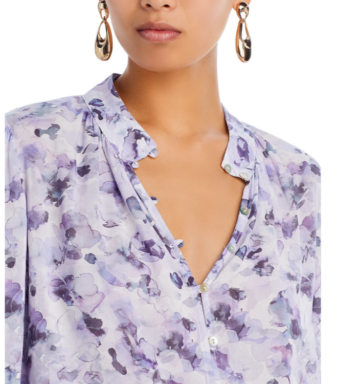 Bella Dahl Shirred Button Front Blouse MSRP $158