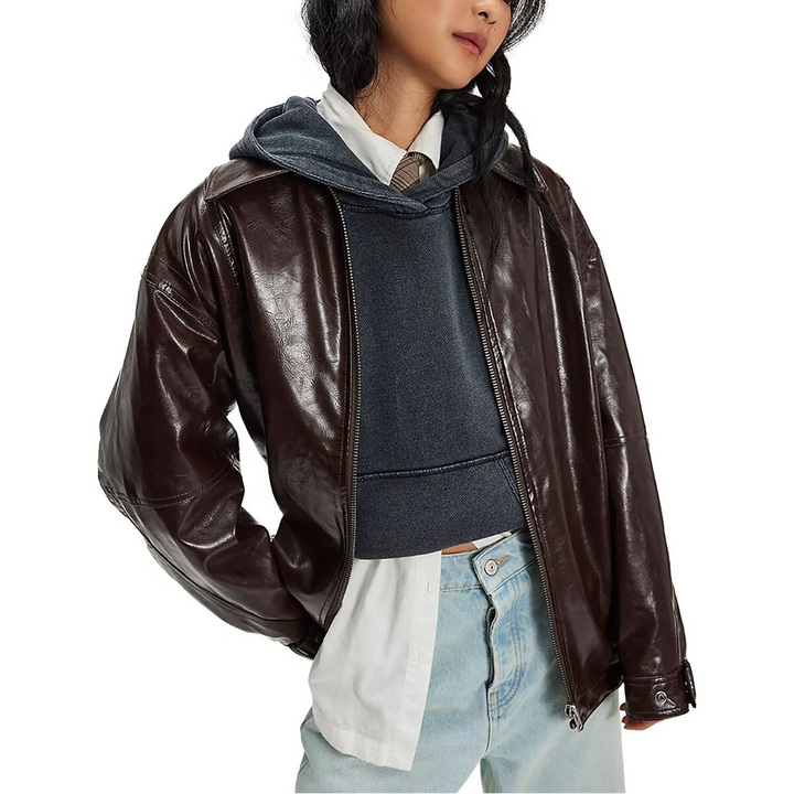 Free People Sloane Faux Leather Jacket MSRP $198