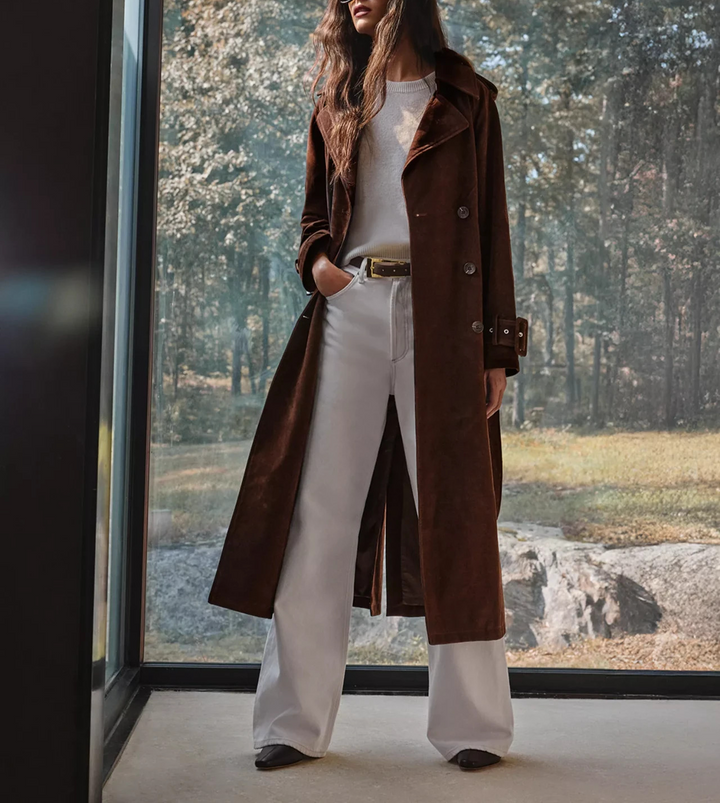 Avec Les Filles Faux Suede Utility Trench MSRP $218