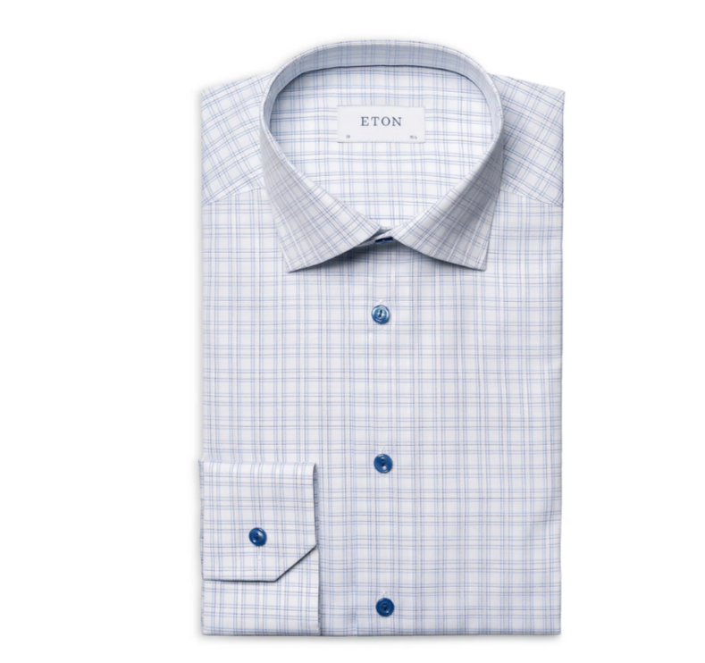 Eton Contemporary Fit Check Shirt MSRP $280