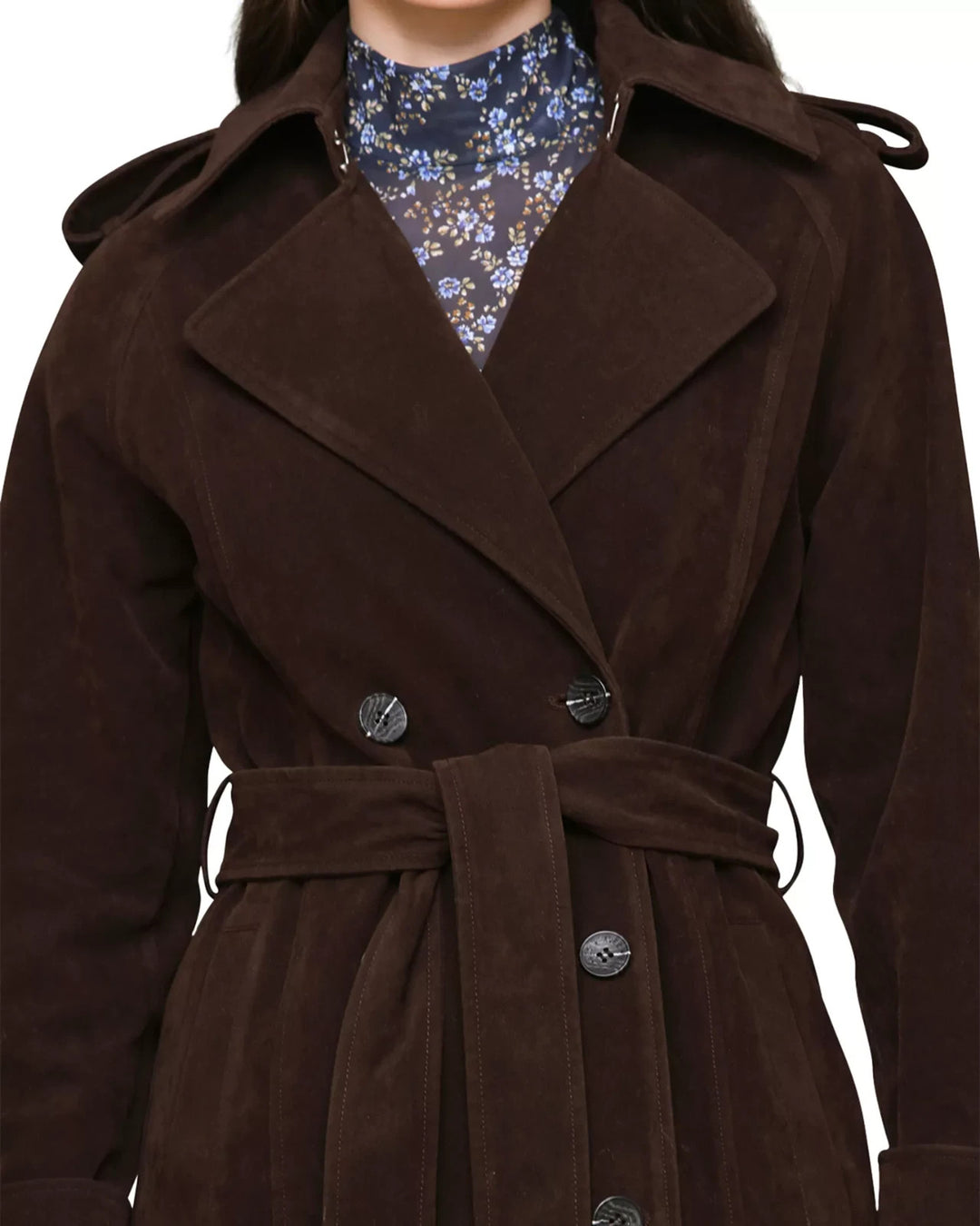 Avec Les Filles Faux Suede Utility Trench MSRP $218