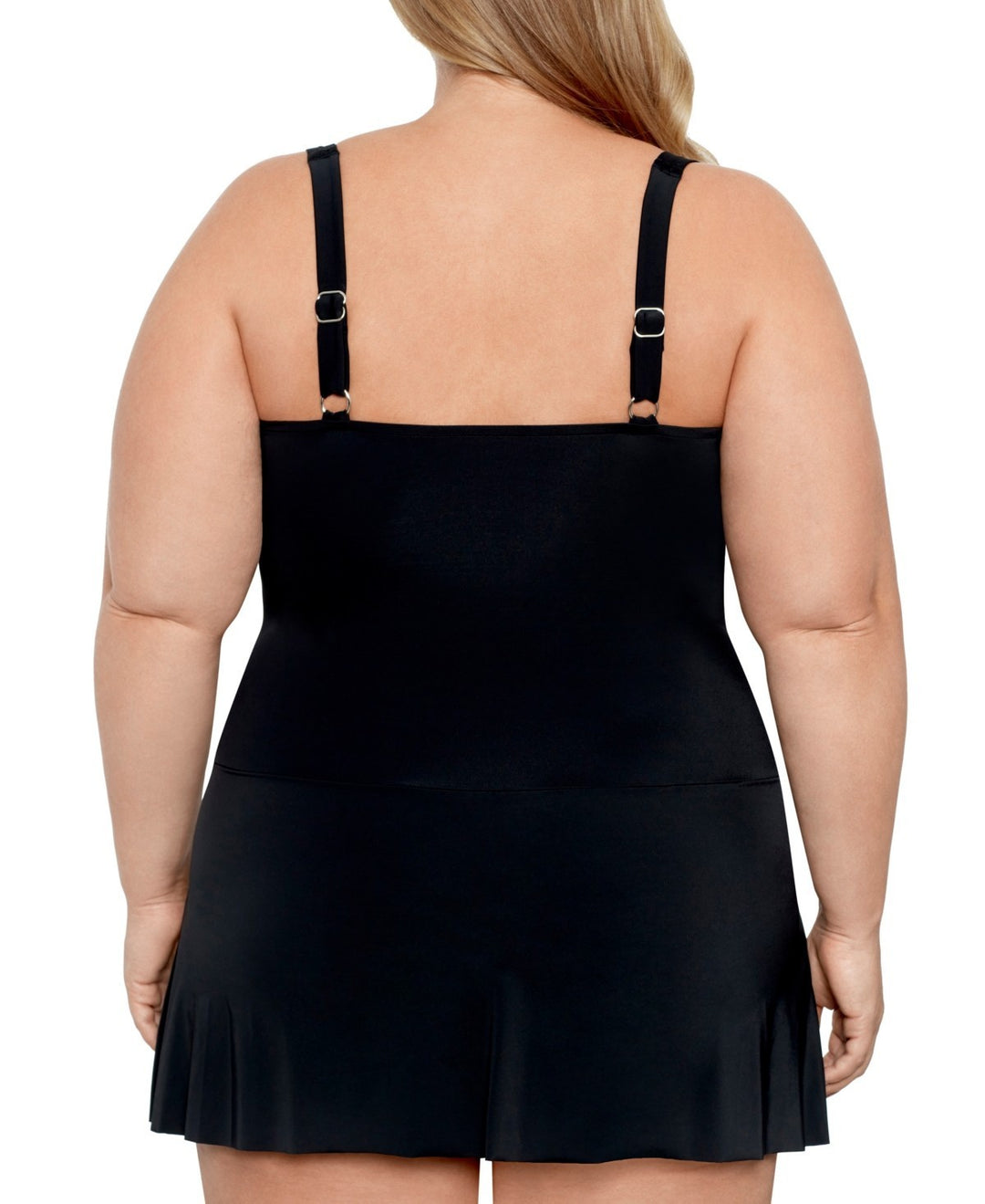 Swim Solutions Plus Size Tummy Control Twist Bra Skater Swimsuit MSRP $122