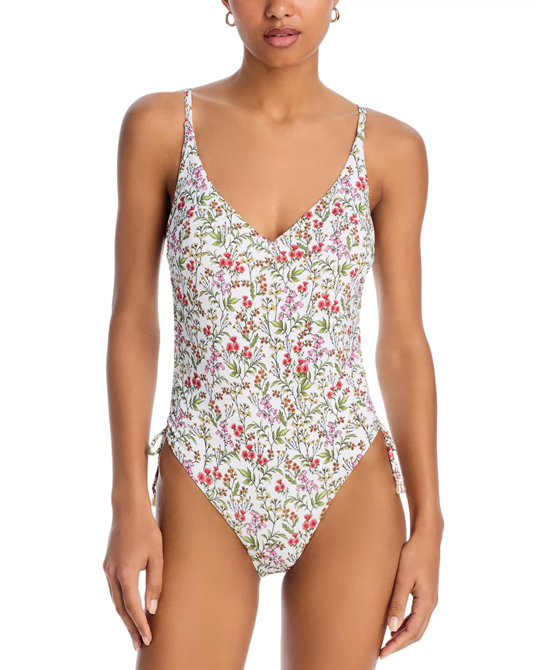 AQUA Drawstring One Piece Swimsuit MSRP $108
