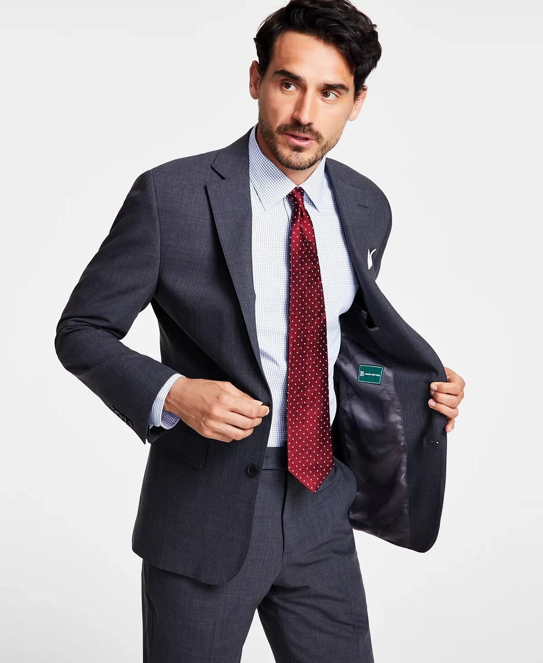 B By Brooks Brothers Men's Classic-Fit Stretch Wool Blend Suit Separates Jacket