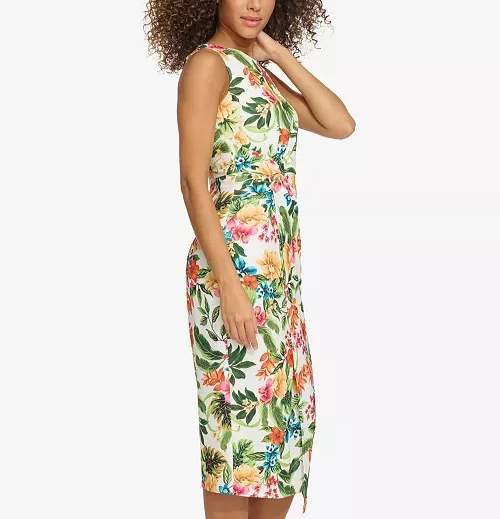 Siena Floral-Print Faux-Wrap-Skirt Dress MSRP $108