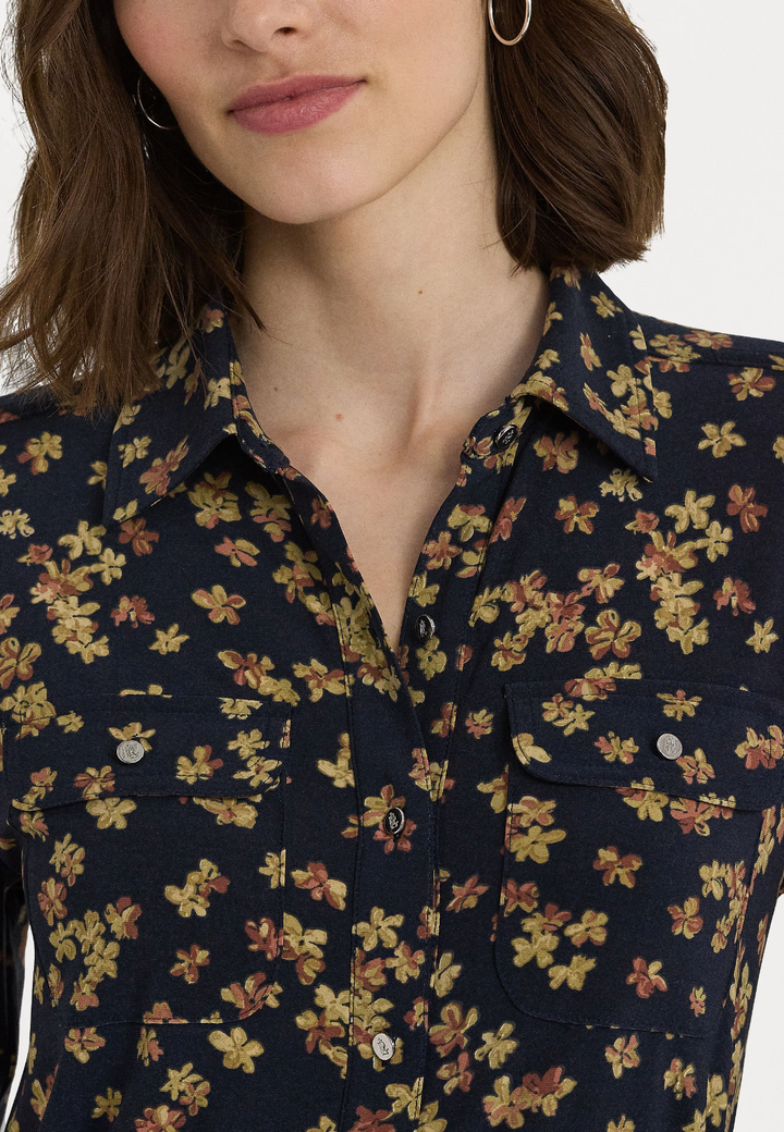 Lauren Ralph Lauren Women's Collared Floral Shirt MSRP $125