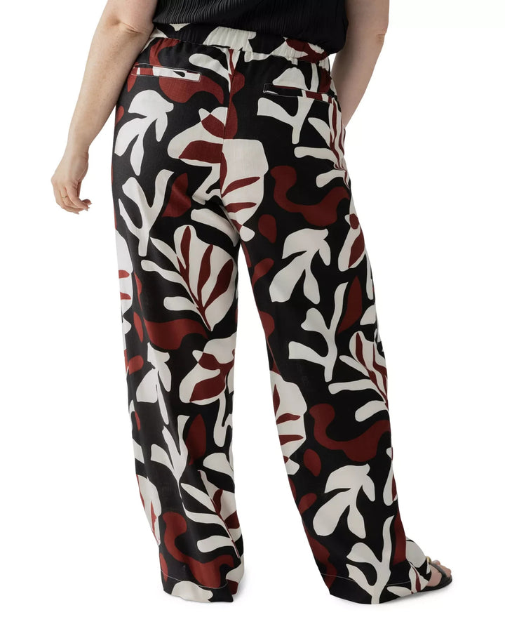 Sanctuary Women's The Soft Linen-Blend Printed High Rise Pants MSRP $129