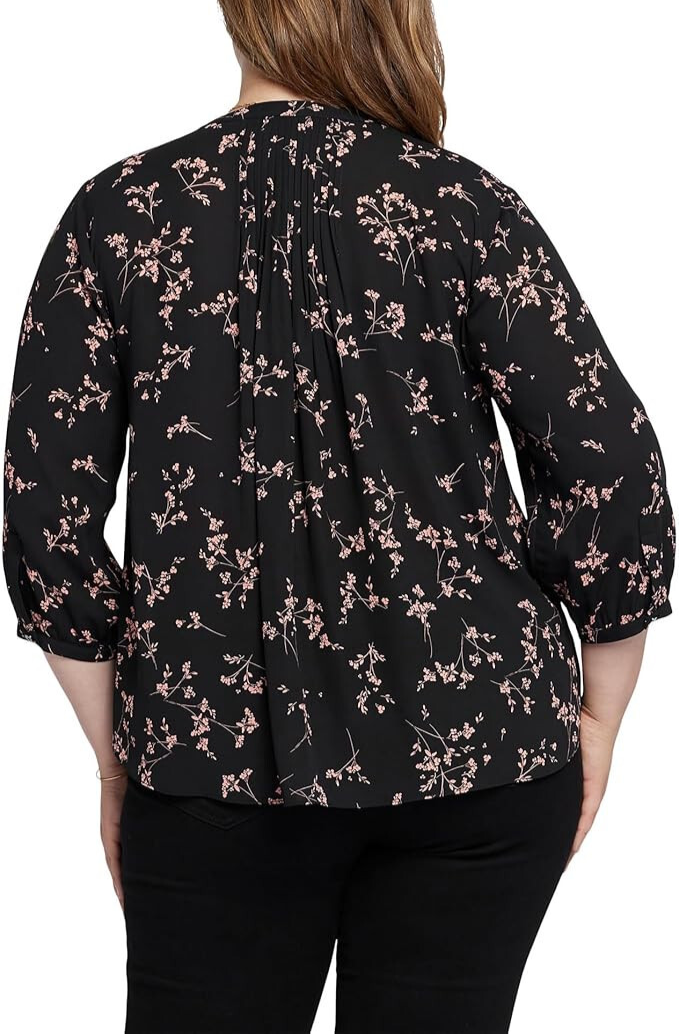 NYDJ Plus Size Pintuck-Back Blouse MSRP $89
