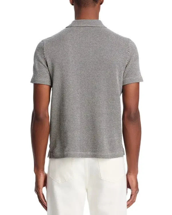 The Men's Store Houndstooth Cotton Knit Polo Shirt MSRP $108