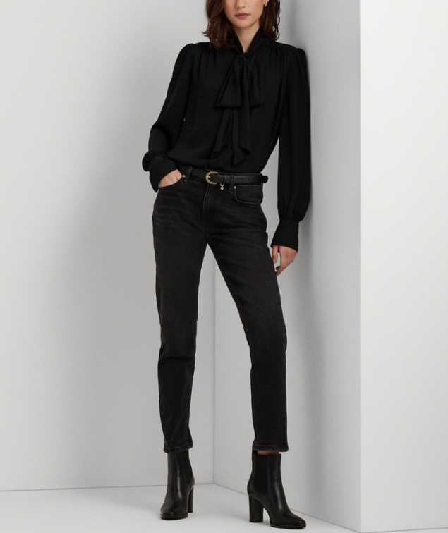 Lauren Ralph Lauren Relaxed Tapered Ankle Jeans MSRP $125