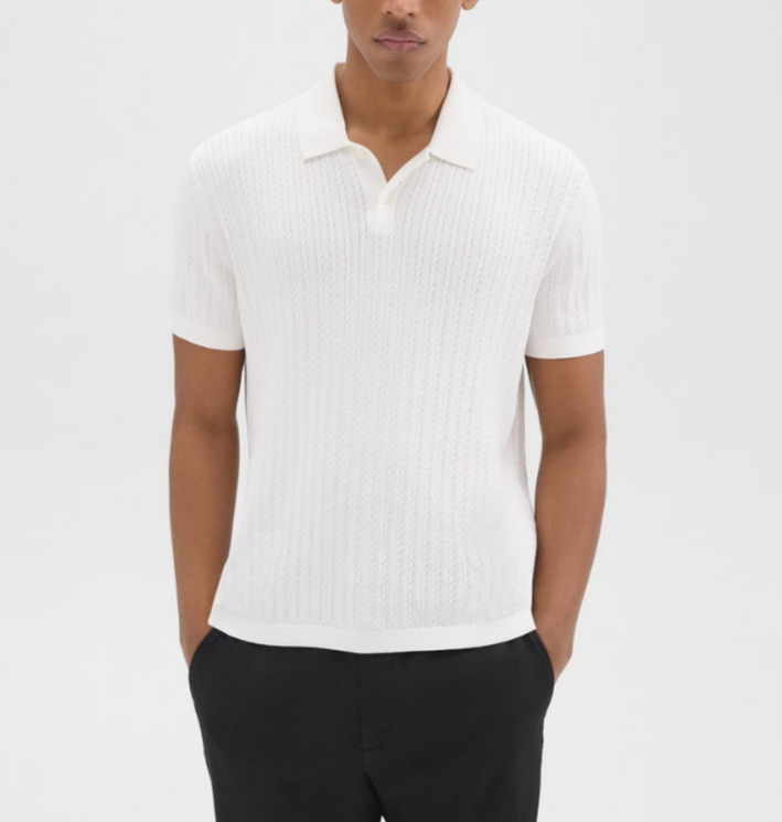 Theory Short Sleeve Cable Polo MSRP $185