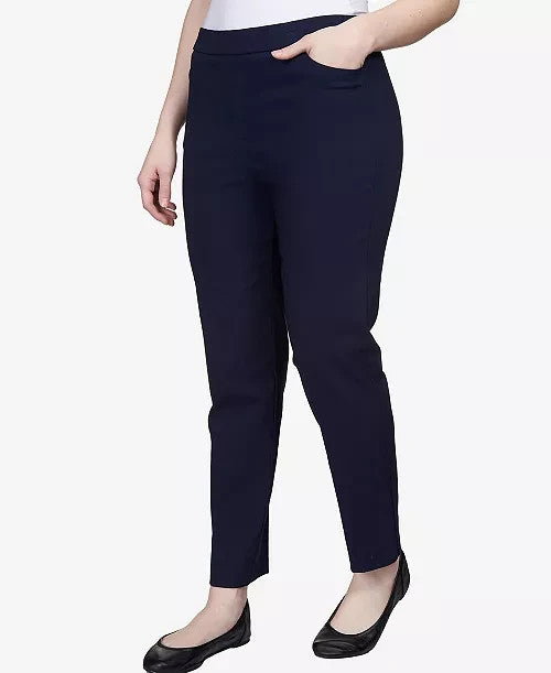 Alfred Dunner Petite Classics Tummy-Control Pull-On Straight-Leg Pants MSRP $49