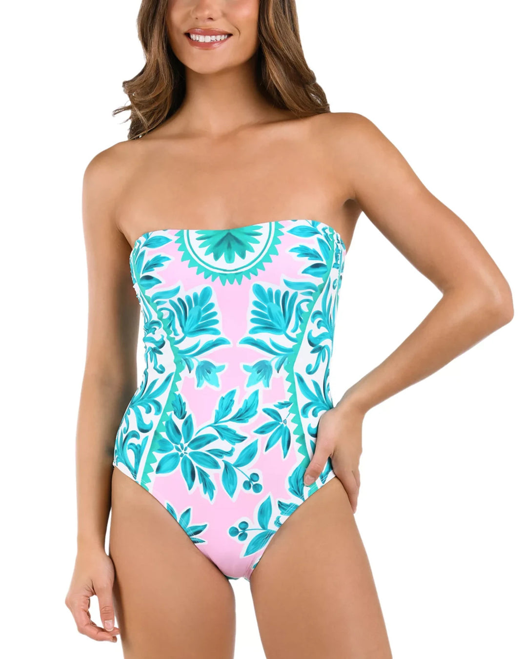 La Blanca Opulent Bandeau One Piece Swimsuit MSRP $139