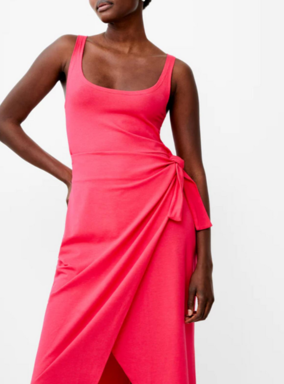 FRENCH CONNECTION Zena Jersey Midi Wrap Dress MSRP $128