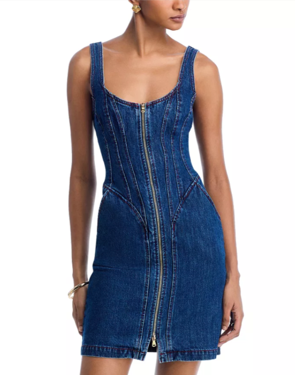 L'AGENCE Jaxyn Corset Zip Dress MSRP $515