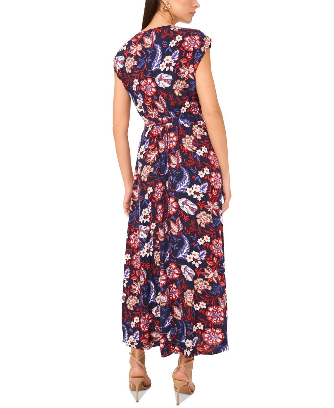 Sam & Jess Women's Floral Challis Belted Maxi Dress MSRP $79