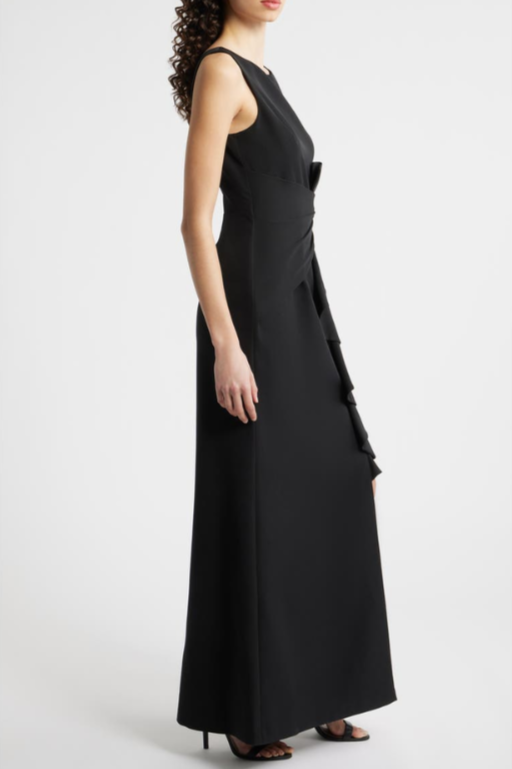 Eliza J Ruffled Sleeveless Gown MSRP $198