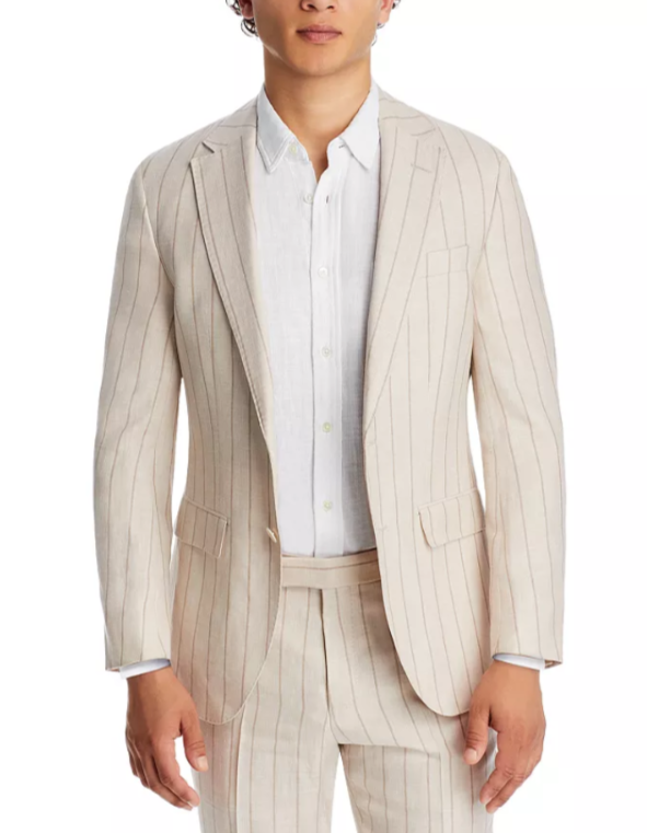 BOSS L Harvers Striped Slim Fit Suit MSRP $1995