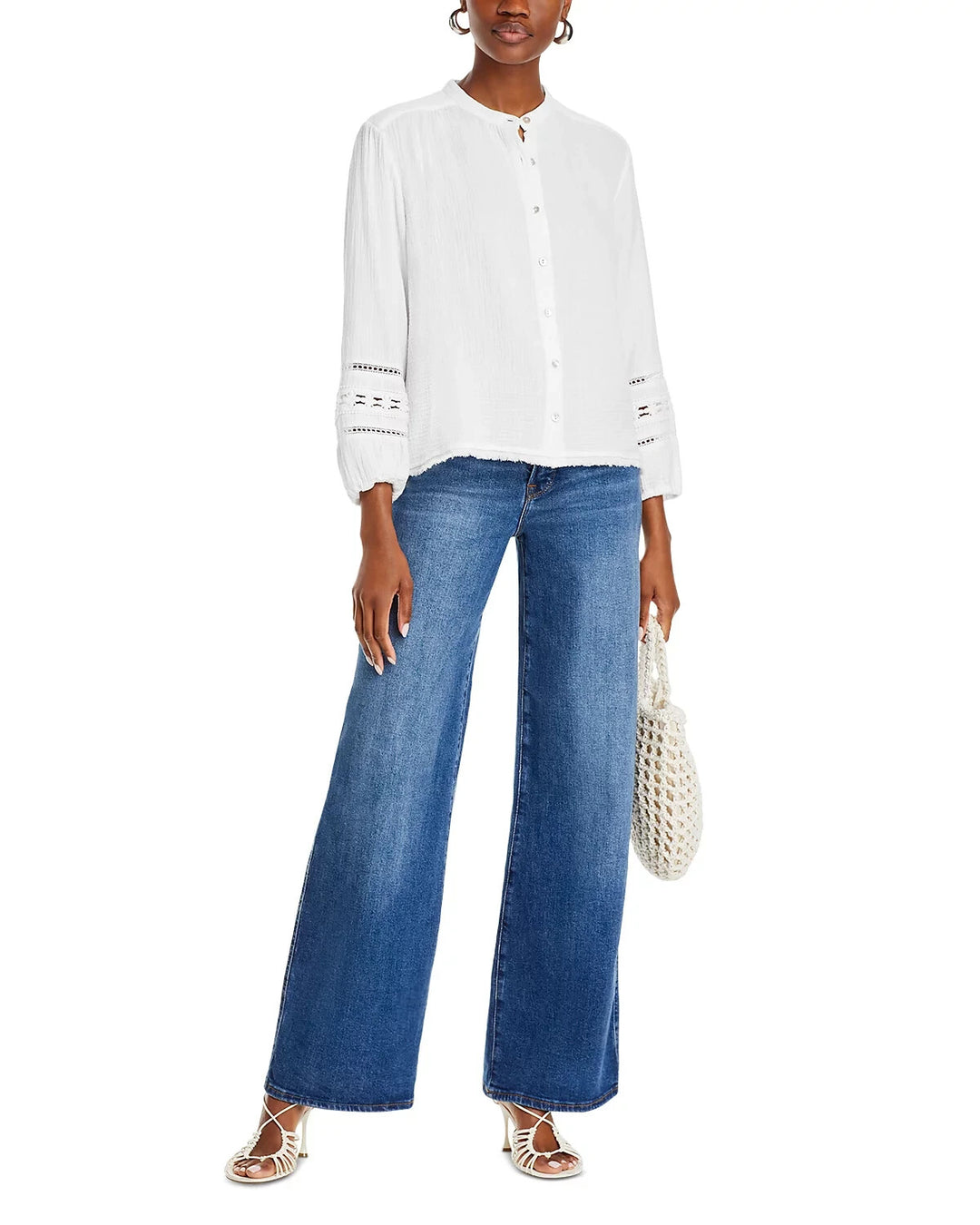Johnny Was Cotton Gauze Peasant Top MSRP $148