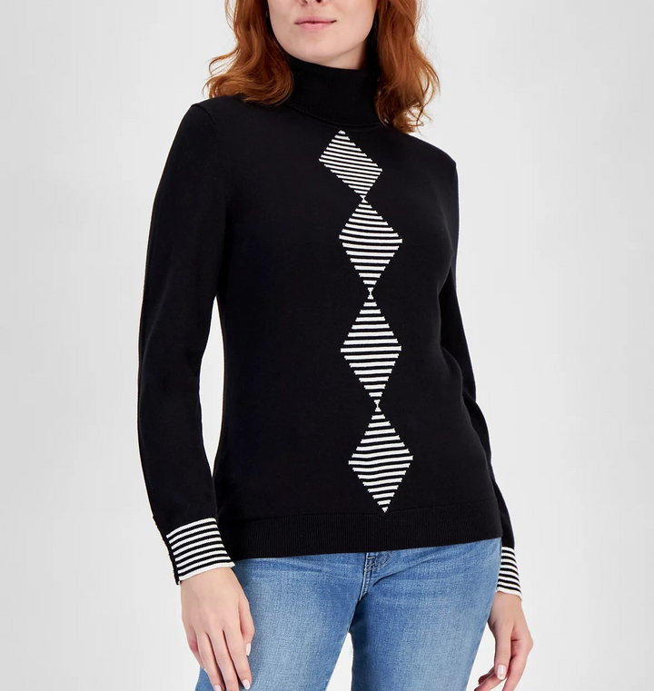 Tommy Hilfiger Women's Star Argyle Stella Sweater MSRP $69.50