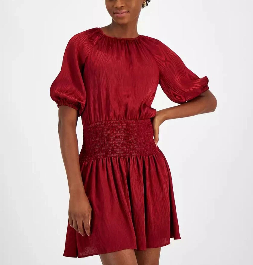 MICHAEL Michael Kors Satin Smocked Mini Dress MSRP $165