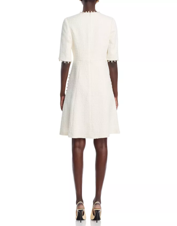 Teri Jon by Rickie FreemanBouclé Embellished Dress MSRP $750