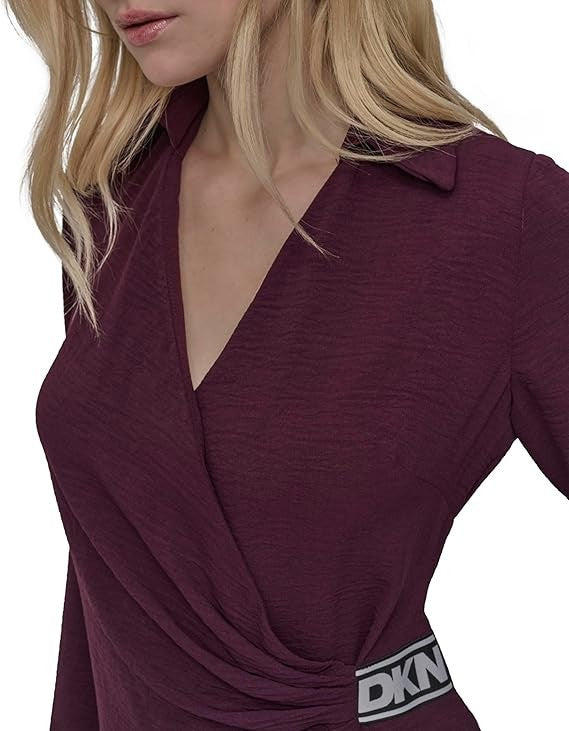 DKNY Long Sleeves Wrap Dress