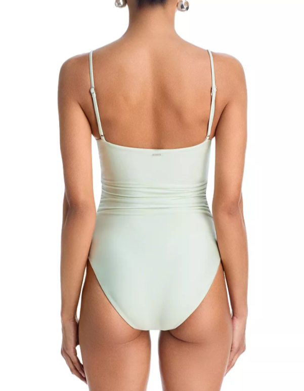 SIMKHAI Laine Ruched One Piece Swimsuit MSRP $265