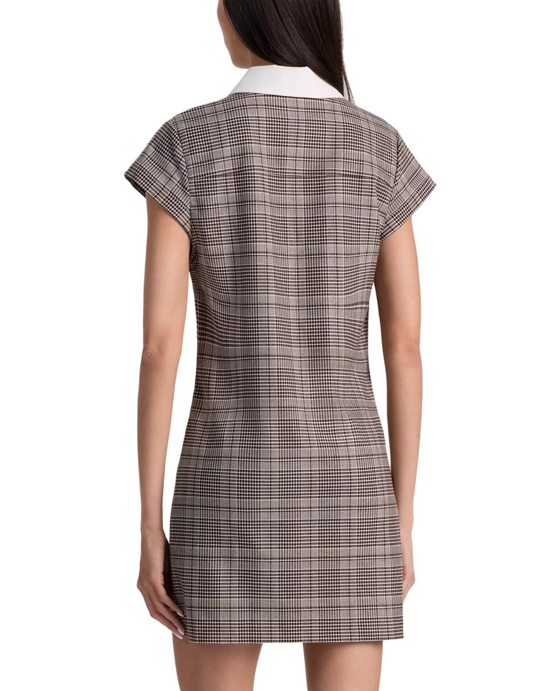 Alice and Olivia Darby Plaid Cap Sleeve Mini Dress MSRP $495