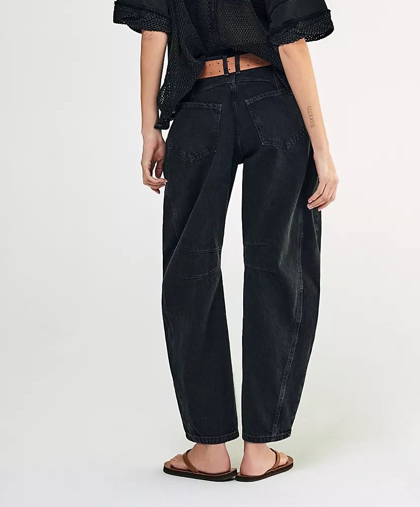 Free People We the Free Good Luck Mid Rise Barrel Jeans MSRP $98