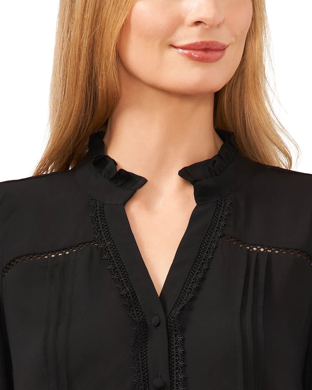 CeCe Pintucked Button Front Top MSRP $89