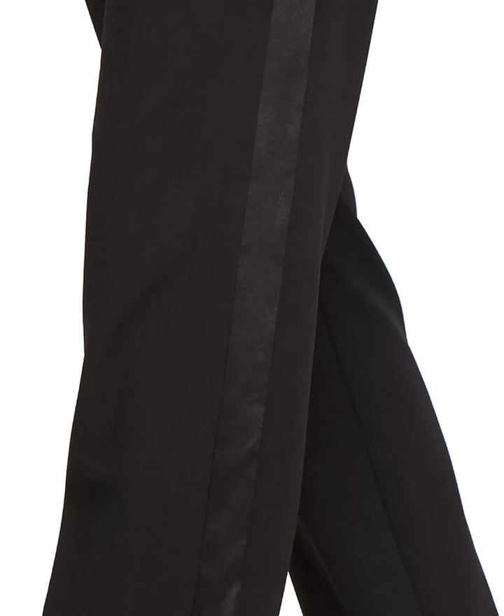 Alex Evenings Petite Satin Tuxedo-Stripe Pants MSRP $109