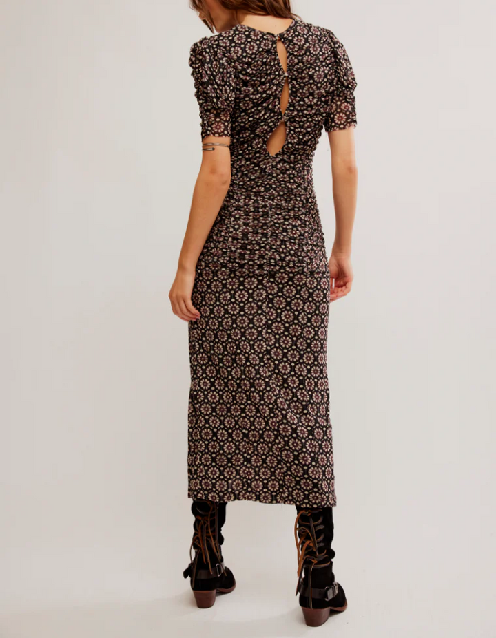 Free People Briella Ruched Midi Dress MSRP $168