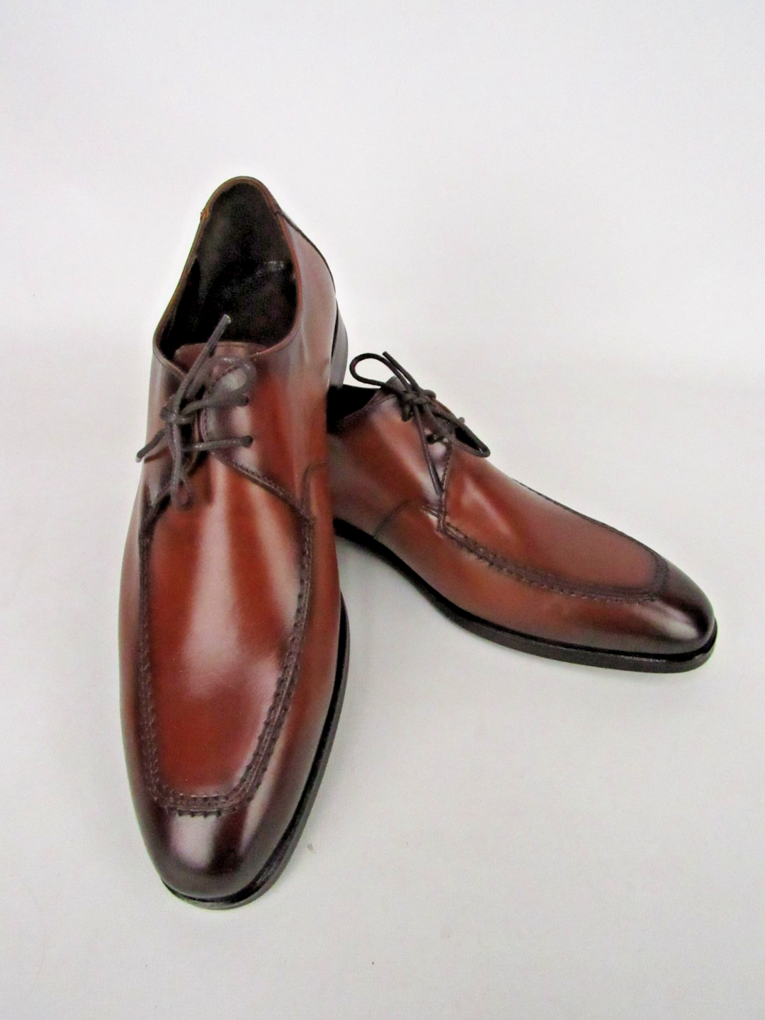 Elegant Men’s Burnished Calf Leather Derby Formal Shoes – Handcrafted Size EU 41
