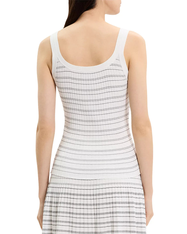 Theory Ribbed Contrast Stripe Tank