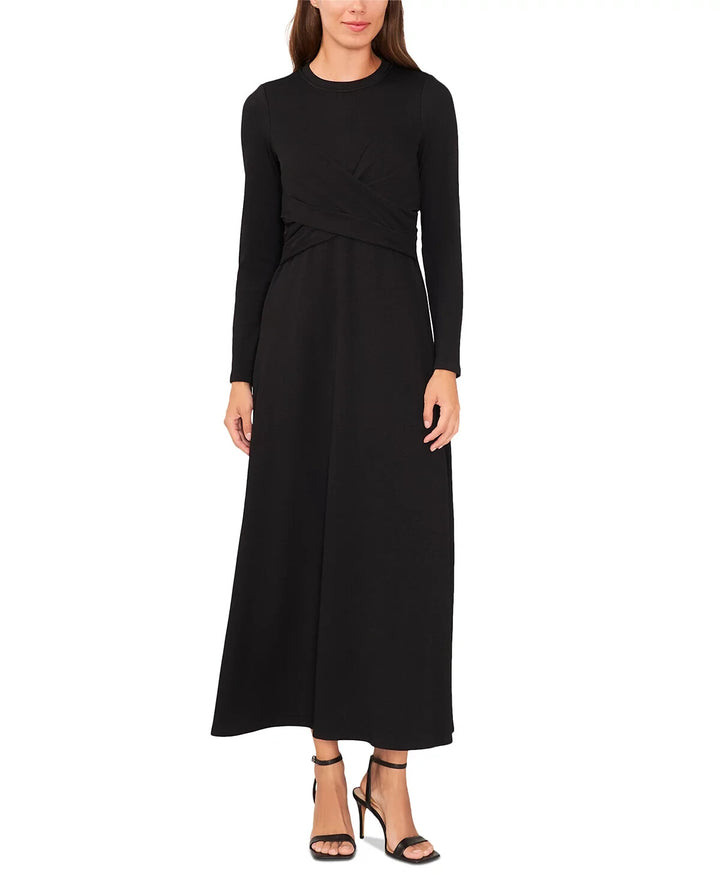MSK Petite Cross-Over-Front Long-Sleeve Dress MSRP $89