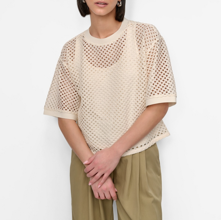 DKNY Women's Crochet Knit Top MSRP $79