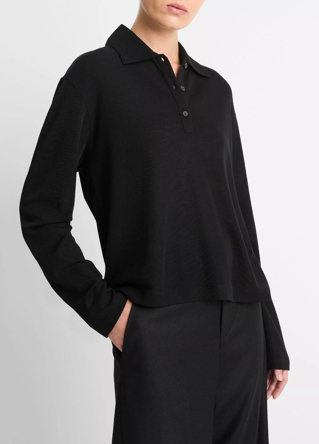 Vince Relaxed Wool Polo Sweater MSRP $225