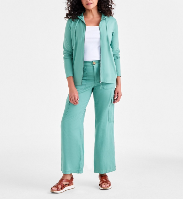 Style & Co Zip-Front Long-Sleeve Hoodie MSRP $39.99