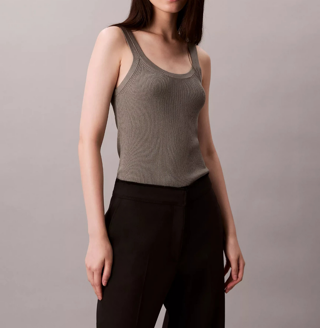 Calvin Klein Viscose Blend Rib Tank Top MSRP $129