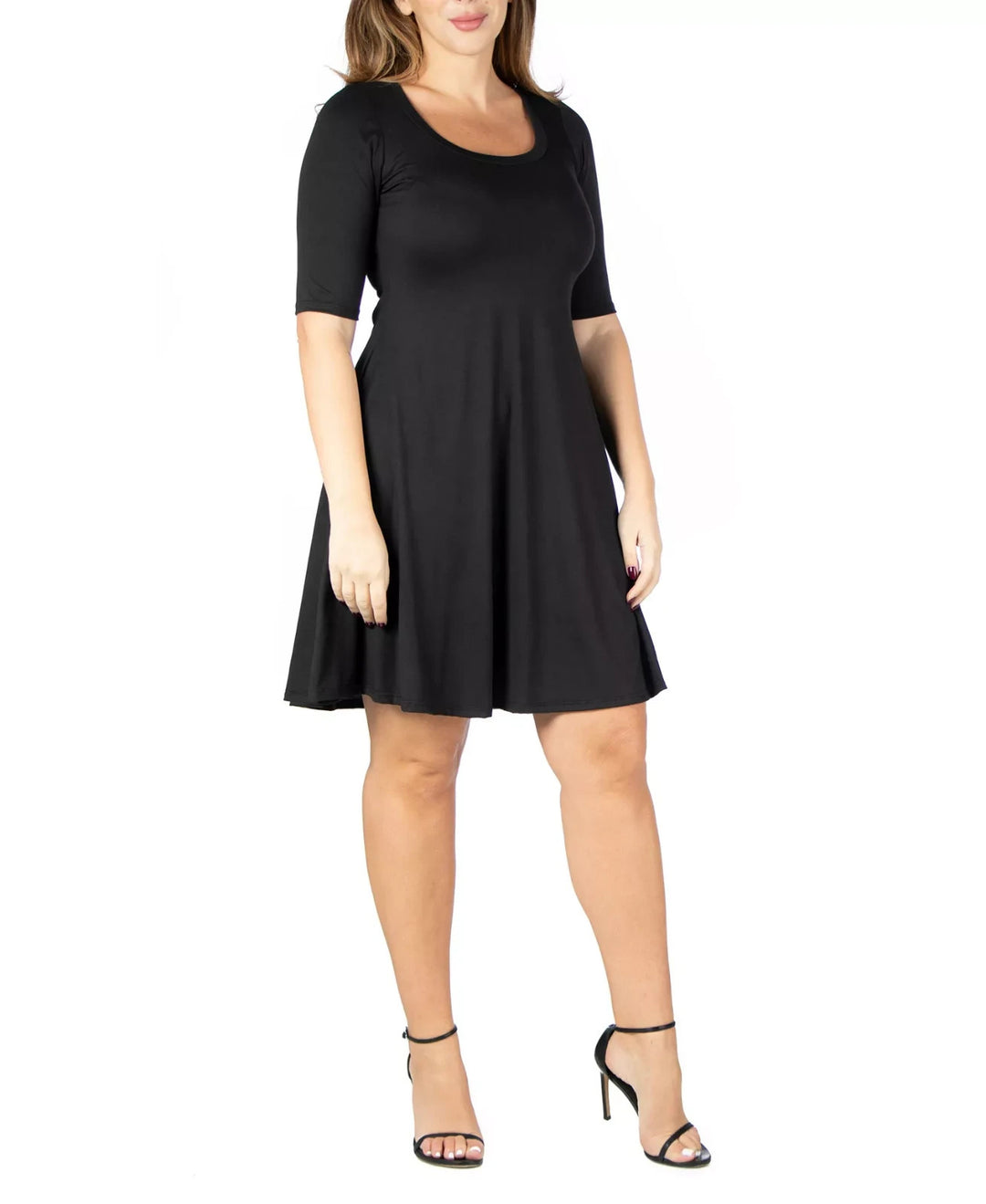 24seven Comfort Apparel Plus Size Knee Length Dress MSRP $58.99