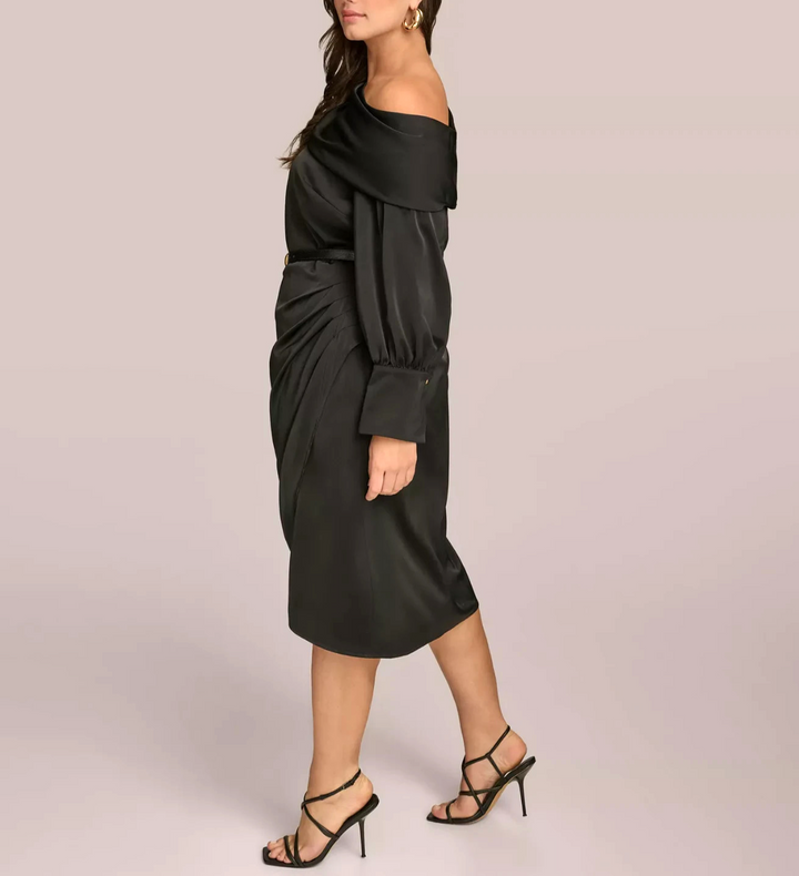 Donna Karan New York Plus Size One-Shoulder Sheath Dress MSRP $179
